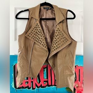Studded pleather vest